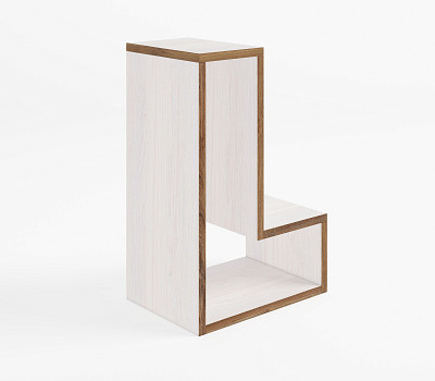 Полка навесная L "Лаворо" (Анкор белый/Дуб Аризона) D_Fh - 1