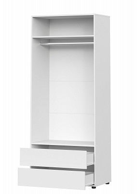 Шкаф 2х дв.ящ.80*210*52 "Atlas" (Белый текстурный) SV/Tk - 2
