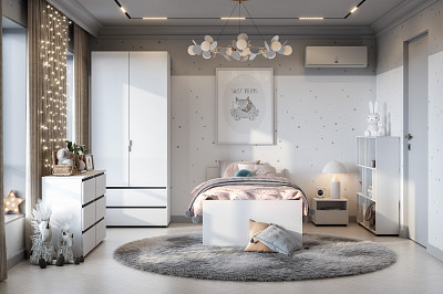 Шкаф 2х дв.ящ.80*210*52 "Atlas" (Белый текстурный) SV/Tk - 3