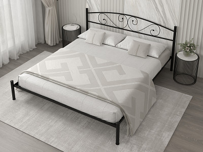 Кровать 1800 rumba "Ларго"(Металл Черная шагрень)-MS/Рм - 2