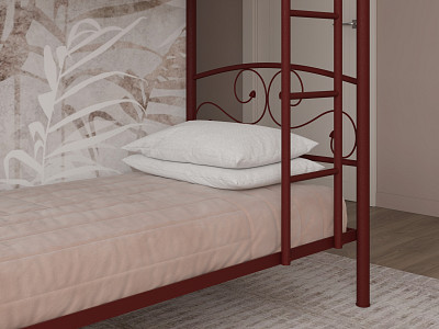 Кровать двухъярусная 900 double "Ларго"(Металл Коричневая шагрень)-MS/Тр3 - 3