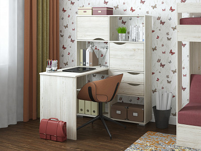 Стол письменный угловой прав. "Лаворо" (Сосна винтерберг) D