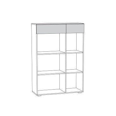 Комод "Лесли"(МДФ)(Дуб Крафт серый/Белый глянец)/Mb/Ln_13.121 - 2