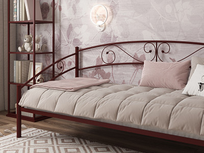 Кровать 800 F salsa "Ларго"(Металл Коричневая шагрень)-MS/Слс4 - 3