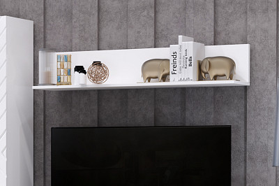 Полка 1,2 "Лилиан" (Белый/Белый глянец) -Kr/Mrs/P1200 - 3