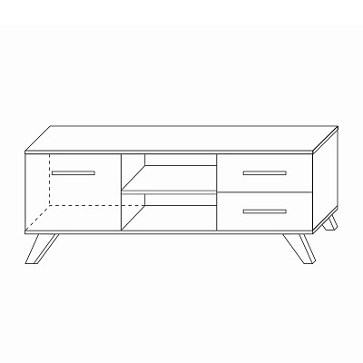 Тумба ТВ "Сканди" (МДФ)  (Белый/Дуб Каньон/Глянец белый) -Kr/Scnd/tv - 4