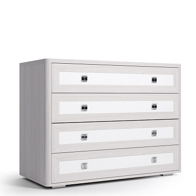 Детская 6 предм. "Марго" (Ясень анкор светлый/Экокожа polo белая/Зеркало) -Kr/PrmN - 2