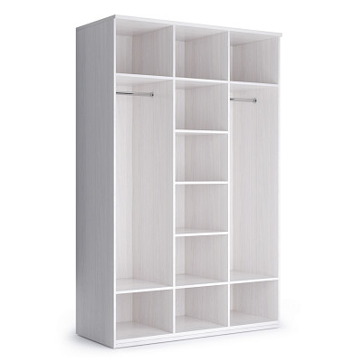 Спальный гарнитур 4 предм. "Марго" (Ясень анкор светлый/Экокожа Polo белая/Зеркало) -Kr/PrmN - 4