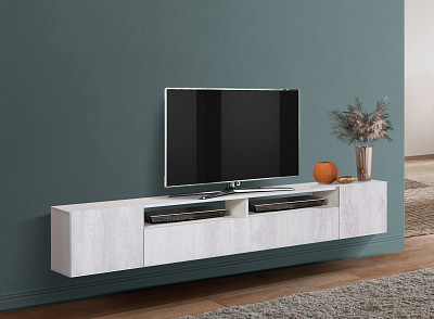 Тумба ТВ 2,1/0,4/0,4 "Habana" (Белый/Бетон пайн белый) /Olm/Pr - 1