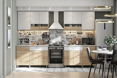 Кухня 1.2 "Ромбус" (Белый / Дуб Сонома / Белый / Антарес) SV/NNM4 - 4