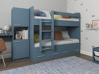 Кровать двухъярусная с ящиками "Лаворо" (Маренго) D - 1