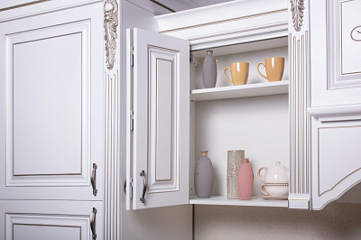 Кухня 2,8 "Беладжио" (Бежевый) (ЛМДФ/Лак/Патина) /Sk/Al - 2