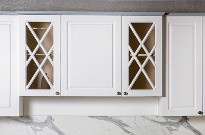 Кухня 3,3 с фарт. "Милано" (Белый) (ЛМДФ/Лак/Патина) /Sk/Vk - 4