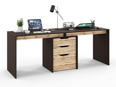 Стол письменный 1,8 grand "Лаворо" (Венге/Дуб Вотан) D - 1