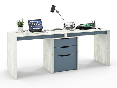 Стол письменный 1,8 grand "Лаворо" (Сосна винтерберг/Маренго) D