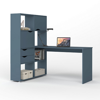 Стол письменный угловой лев. L "Лаворо" (Маренго / Маренго) D - 1