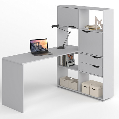 Стол письменный угловой прав. L "Лаворо" (Венге / Дуб вотан) D - 2