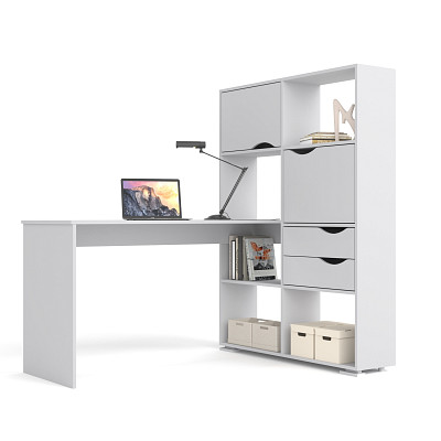 Стол письменный угловой прав. L "Лаворо" (Дуб бунратти / Вулканический серый) D - 4