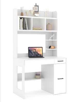 Стол письменный 1,0х1,8 прав.art "Лаворо" (Белый / Белый глянец) /1795