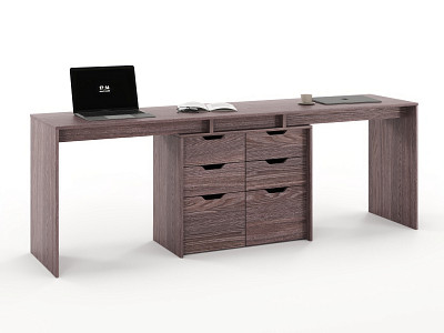 Стол письменный 2,2 grand tre "Лаворо" (Анкор темный / Анкор темный) D - 1