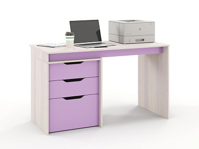 Стол письменный 1,3 grand "Лаворо" (Анкор белый / Ирис) /1671