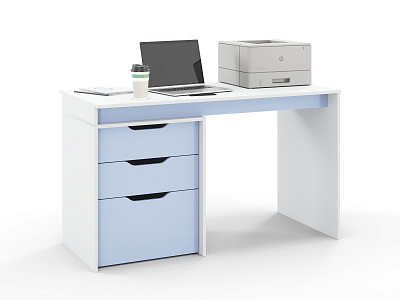 Стол письменный 1,3 grand "Лаворо" (Белый / Серенити) /1671