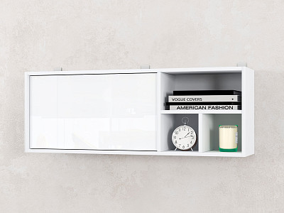 Шкаф 10 навесной 110х40 grand "Лаворо" (Белый / Белый глянец) /1740 - 1