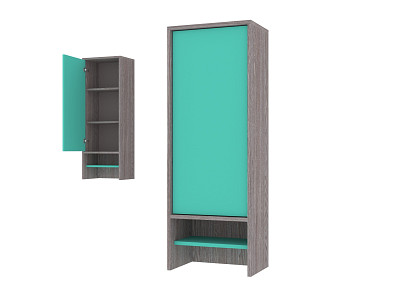 Шкаф 8 настольн./навесн.40х110 grand "Лаворо" (Анкор темный / Аква) /1738