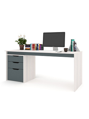 Стол письменный 1,8 S grand "Лаворо" (Анкор белый / Базальт) /1919