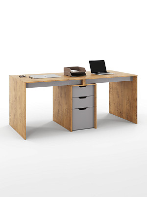 Стол письменный 180х80 grand "Лаворо" (Дуб бунратти / Вулканический серый) /1844