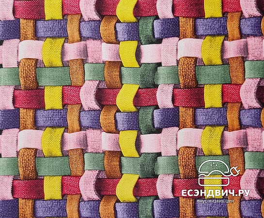 Кровать двухъярусная с диваном "Лаворо" (Анкор белый/Принт Strunk 2 (Bt)) D