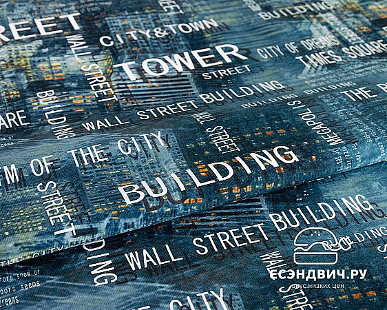 Матрац с чехлом 80*190*10 "Лаворо" (ППУ) (Принт Central Denim (AT))