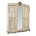Спальный гарнитур 7 предм. 3ств./1600 "Себастьяно" (МДФ) (Крем глянец/Бархат/Шелкография/Патина/Лак) UgJk/3+160