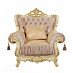 Кресло Luxe "Мона Лиза" (Крем/Золото/Бархат/Жаккард/Патина Позолота) Fb1/Esm