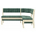 Скамья угловая "Беркли"(Велюр Fresca jungle green/Дерево бесцветный лак)/Эл