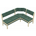 Скамья угловая "Беркли"(Велюр Fresca jungle green/Дерево бесцветный лак)/Эл