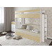 Кровать двухъярусная с диваном "Лаворо" (Белый/Пикард/Рогожка Bahama Plus Sand (AT)) D