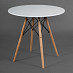 Стол 0,8 eames "Дэнвер" (МДФ белый/Бук/Металл) Tch/13067