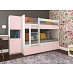 Кровать двухъярусная kids "Лаворо" (Белый/Розовый кварц) D