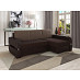 Диван угловой (универс.угол) Диего (Рогожка Savana Chocolate/Экокожа Marvel Chocolate/Рогожка Savana Hazel (AT)/МДФ Венге