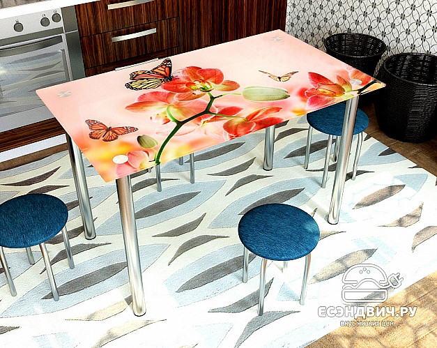 Стол с фотопечатью 1,2 (butterfly 5) "Амели"