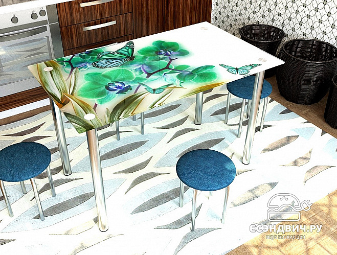 Стол с фотопечатью 1,2 (butterfly 6) "Амели"