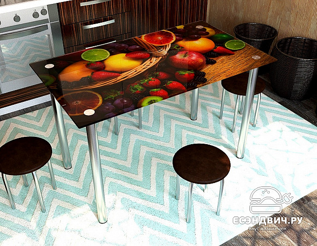 Стол с фотопечатью 1,2 (delicious 10) "Амели"
