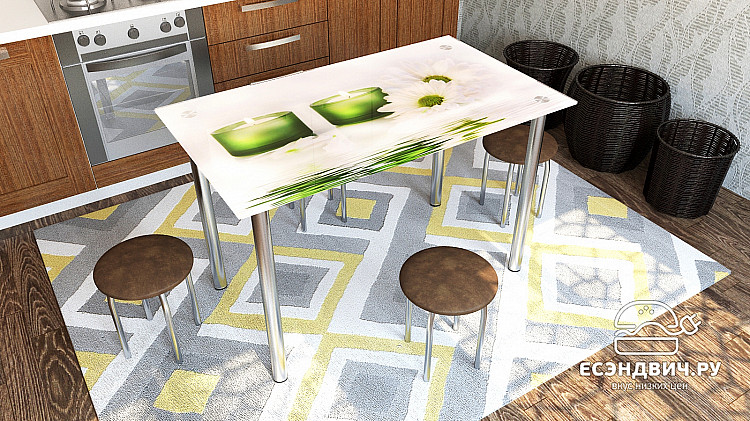 Стол с фотопечатью 1,2 (flowers 2) "Амели"