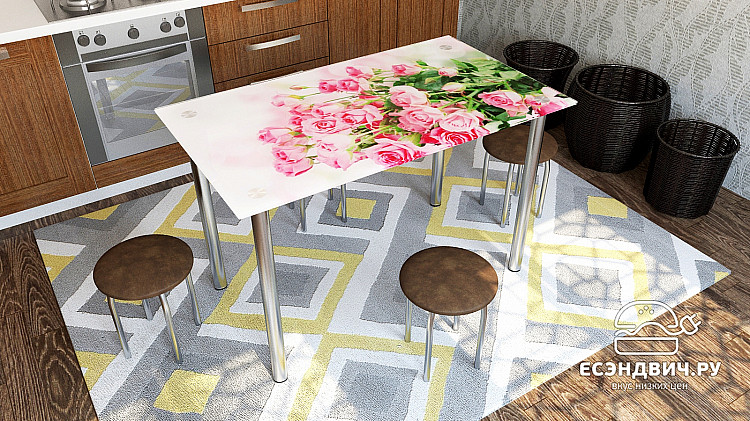 Стол с фотопечатью 1,2 (flowers 3) "Амели"