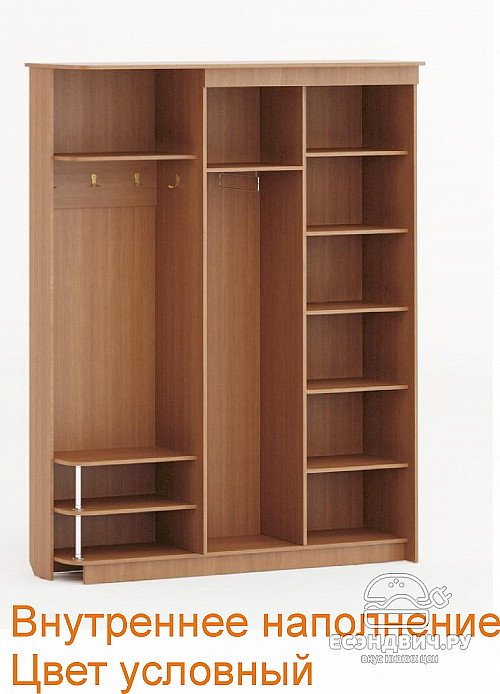 Прихожая largo XL (правая) "Вэлкам" (Орех) Esandwich ПР-05