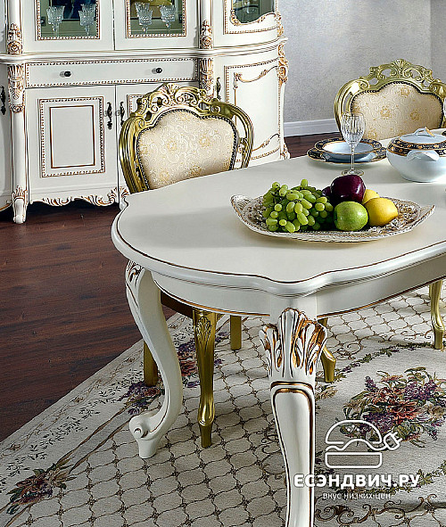 Сервант 1,9 "Себастьяно" (МДФ) (Крем глянец/Шелкография/Стекло) EsandwichUgJk