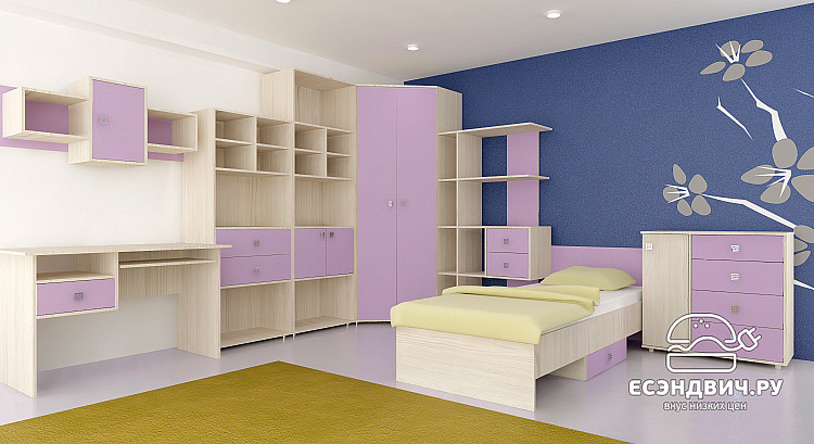 Полка навесная "Дженни" (Сосна астрид/Ирис) D/J