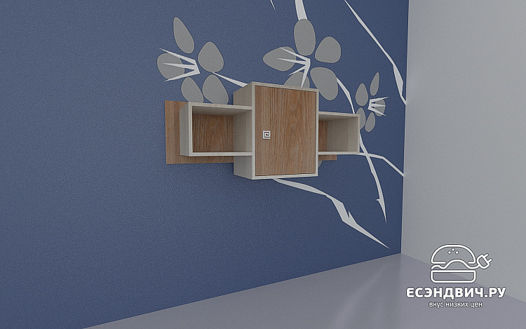 Полка навесная "Дженни" (Ясень шимо светлый/Дуб французский) D/J