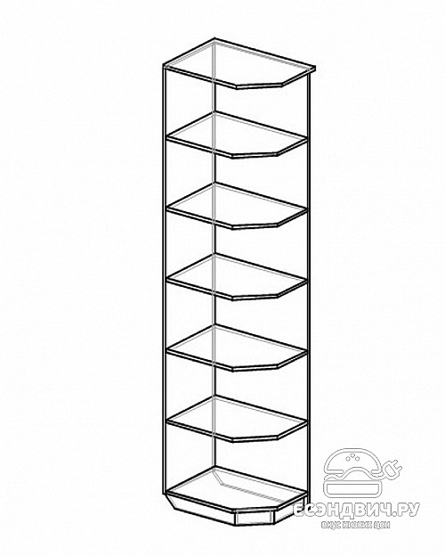 Стеллаж угловой "Оливия" (Венге) D/Vn